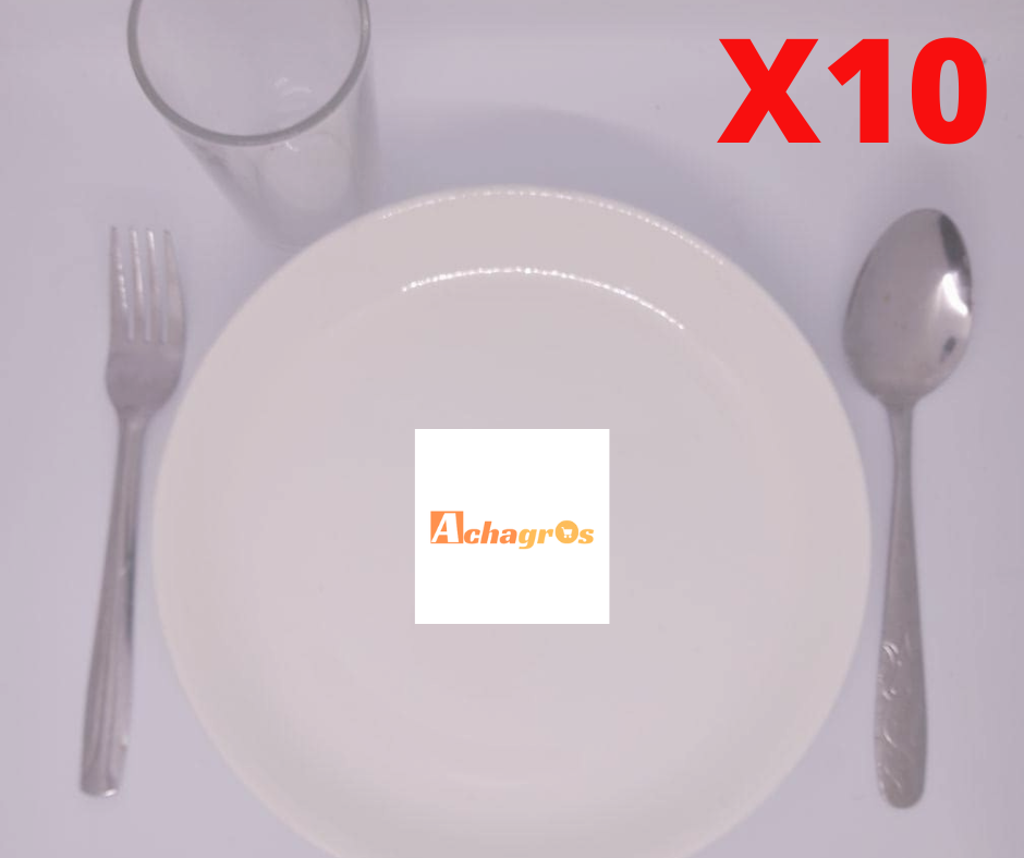 Location d'assiette +cuillère+fourchette+verre lot de 10